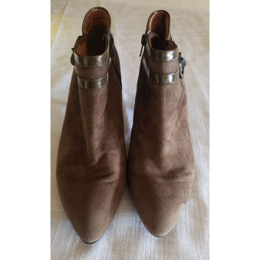 SOFFT BELVEDERE SUEDE BOOTIES SIZE  10M MEDIUM BROWN ANKLE ZIP COMFORT EXTRA SPA - Picture 8 of 10